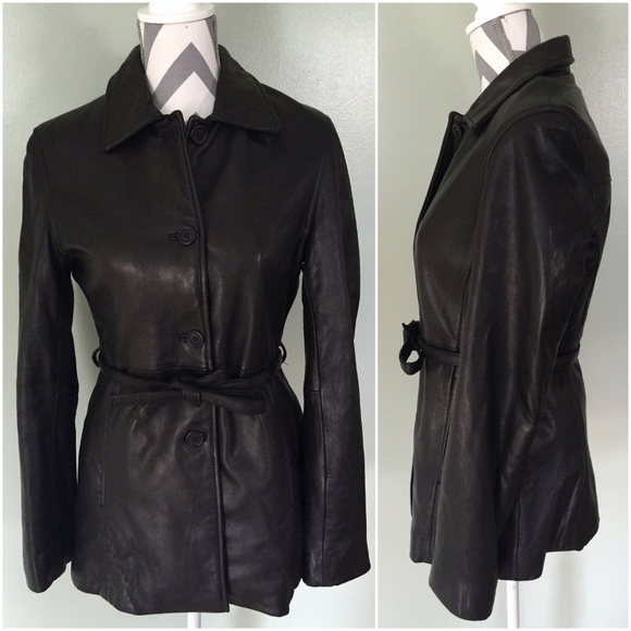 James & John Jackets & Blazers - JAMES & JOHN Black Leather Lined Coat